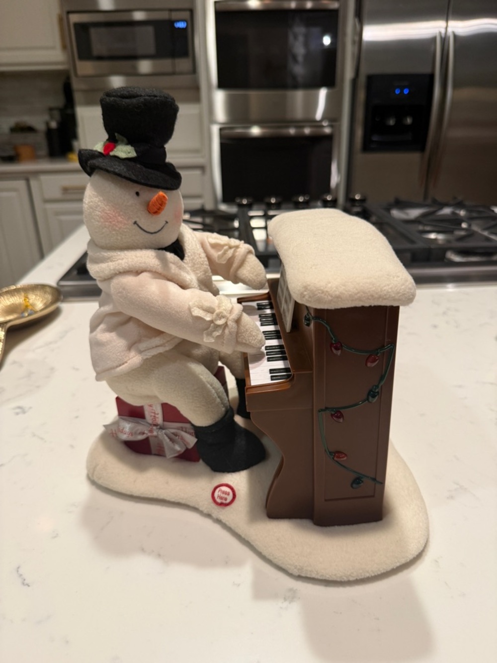 Hallmark Plush Snowman Playing Piano Holiday Decor NO Movement